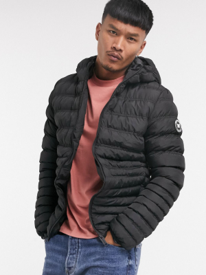 Good For Nothing Quilted Jacket With Hood In Black