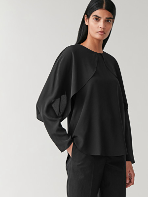 Silk Top With Open Sleeves