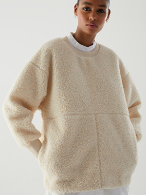 Oversized Teddy Fleece Wool-mix Sweatshirt