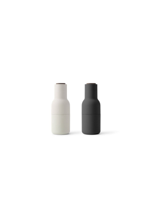 Set Of 2 Small Bottle Grinders In Carbon & Ash