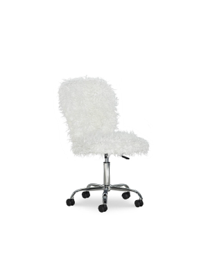 Faux Flokati Armless Office Chair - Linon