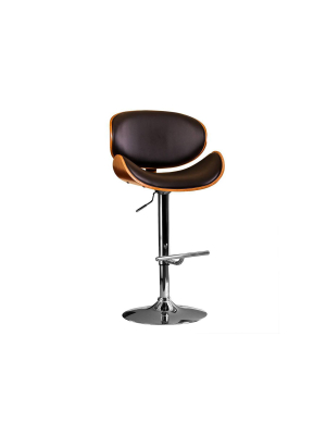 Modern Swivel Adjustable Barstool With Curved Back - Christies Home Living