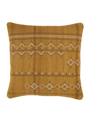 Jaipur Living Sagira Tribal Gold/ Dark Gray Down Throw Pillow 22 Inch