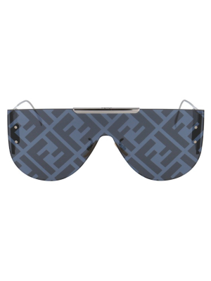 Fendi Eyewear Ff Motif Shield Frame Sunglasses