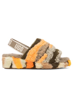 Ugg Women's Fluff Yeah Slide Cali Collage - Olive