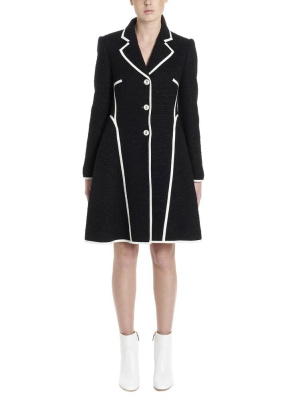 Boutique Moschino Contrasting Piping Tweed Coat