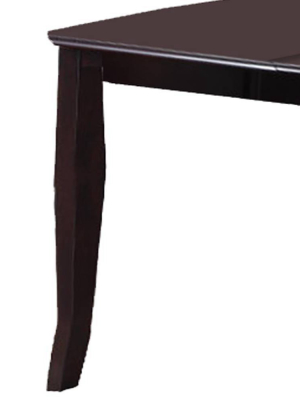 Rectangular Wooden Dining Table With Butterfly Leaf And Tapered Legs Brown - Benzara