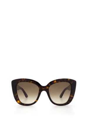 Gucci Eyewear Oversized Cat Eye Frame Sunglasses