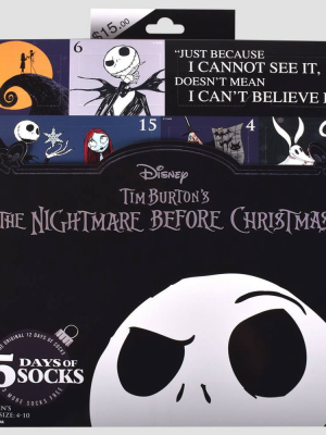 Women's Nightmare Before Christmas 15 Days Of Socks Advent Calendar - Assorted Colors 4-10