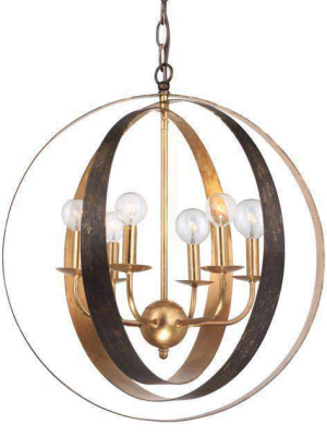 Luna 6 Light Sphere Large Chandelier