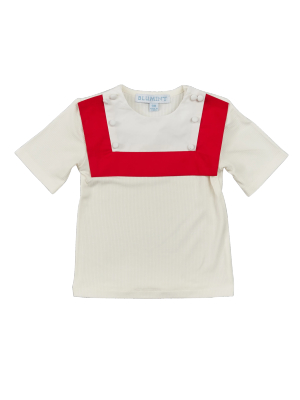 Blumint Baby Sailor Top - White/red