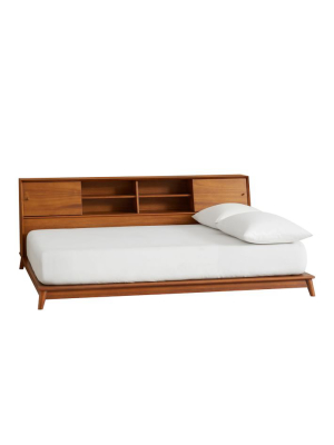 Mid-century Side Storage Platform Bed - Acorn