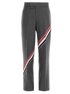 Thom Browne Rwb-striped Cropped Tailored Pants