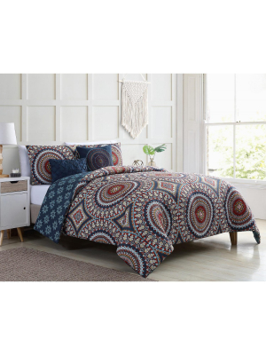 Vcny Home Compton Medallion Reversible Comforter Set