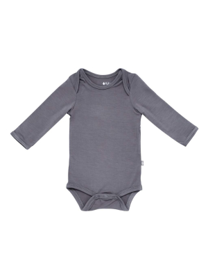 Long Sleeve Bodysuit In Charcoal