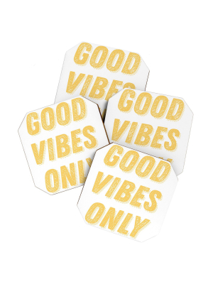 4pk June Journal Good Vibes Only Coasters - Society6