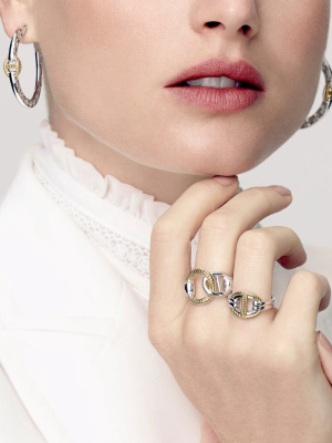 Vienna Single Link Hoop Earrings With 18k Gold