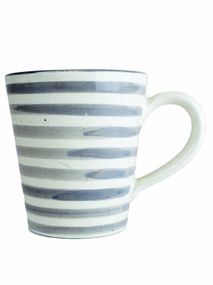 Coffee Mug, Grey And White Stripes