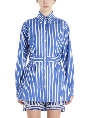 Prada Asymmetric Hem Striped Shirt