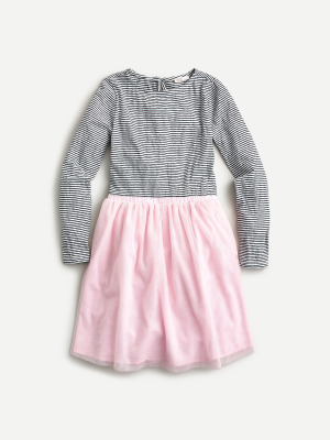 Girls' Mixy Dress With Tulle Skirt