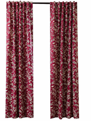 Plow & Hearth - Floral Rod-pocket Insulated Curtain Panel 42" W X 96" L