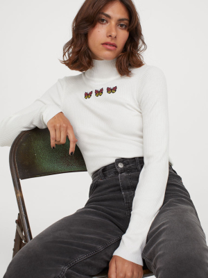 Fitted Mock-turtleneck Sweater
