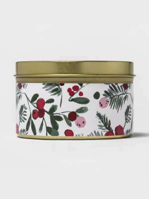 5oz Tin Jar Candle Frosted Cranberry Pine - Threshold™