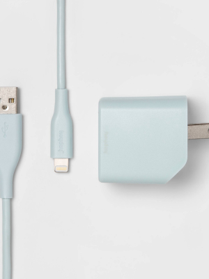 Heyday™ Usb Wall Charger (with 6' Lightning To Usb-a Cable) - Light Aqua