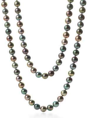 Multi-color Tahitian Pearl Long Necklace