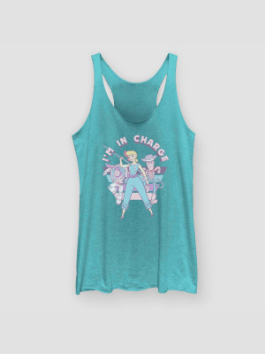 Women's Bo Peep Back Fellas Graphic Tank Top (juniors') - Tahiti Blue