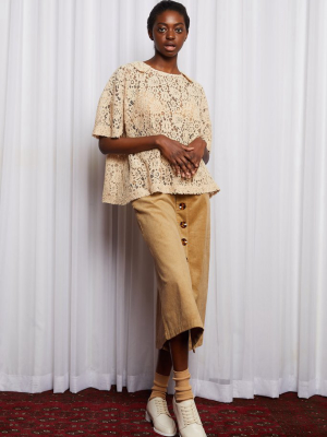 Story Line Shift - Caramel Embroidery Lace