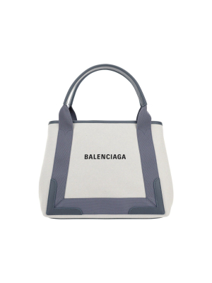 Balenciaga Navy Cabas Tote Bag