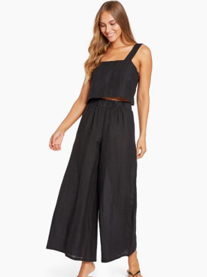 Tallows Linen Wide Leg Pant - Ecolinen Black