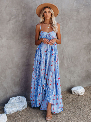 Point Bonita Pocketed High Low Patchwork Maxi Dress