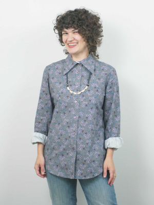 Harriet Button-up, Lavender Print