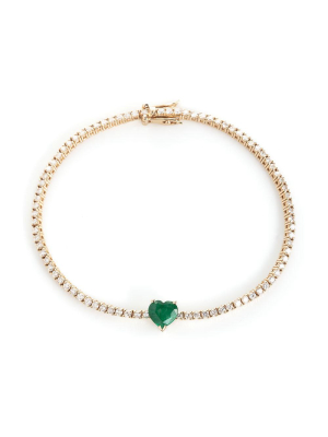 Lena Emerald Heart Tennis Bracelet