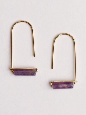 Earrings | Amethyst Gemstone Drop | Jaxkelly