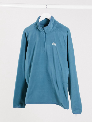 The North Face 100 Glacier 1/4 Zip Fleece In Blue