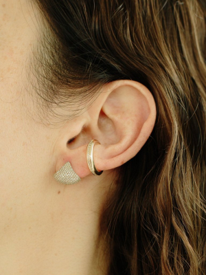 Small Apse Earrings With White Pavé Diamonds