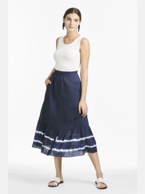 Larsa Skirt - Indigo Shibori - Final Sale