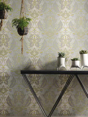 Viceroy Wallpaper In Lime And Grey By Matthew Williamson For Osborne & Little