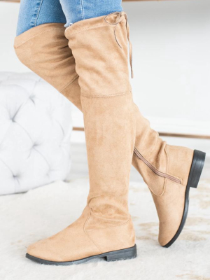 Take Me With You Over The Knee Natural Boots