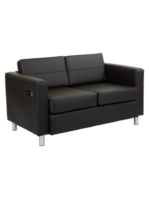 Atlantic Loveseat With Dual Charging Station Black - Osp Home Furnishings