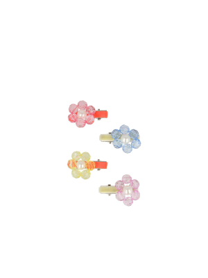 Meri Meri - Flower Jewel Hair Clips - Hair Clips And Pins - 4ct