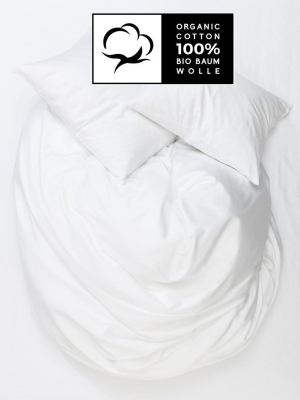 White Organic Cotton Sateen Bedding - Naturale