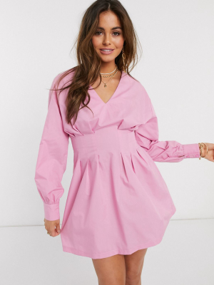 Ivyrevel Paneled Mini Skater Dress In Pink