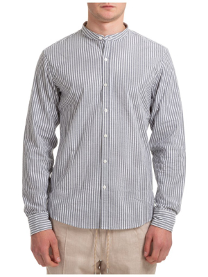 Michael Kors Striped Mandarin Collar Shirt