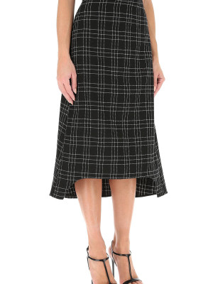 Alexander Mcqueen Checked A-line Midi Skirt