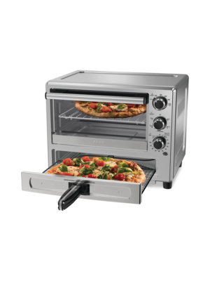 Oster Tssttvpzds Innovative Turbo Technology Convection Toaster Oven With Specially Designed 12 Inch Pizza Drawer, Stainless Steel