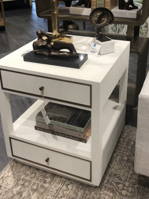 Carmen 2 Drawer Side Table White